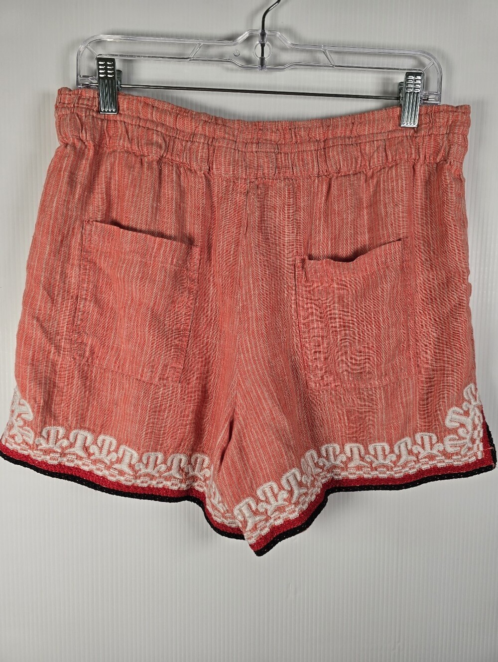 Anthropologie Women's Beachcomber Linen Coral Boho Embroidered Shorts Size Small - Picture 3 of 14